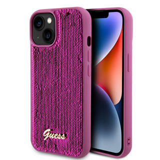 Imagen de FUNDA GUESS IPHONE 15 SEQUIN FUCSIA 3012