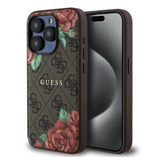 Imagen de FUNDA GUESS IPHONE 15 PRO MAX MAGSAFE FLOWER BROWN 0239