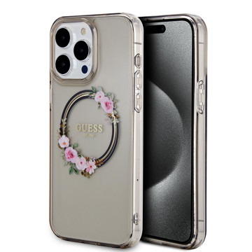 Imagen de FUNDA GUESS IPHONE 15 PRO MAX MAGSAFE FLOWER HUMO 1317