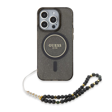 Imagen de FUNDA GUESS IPHONE 15 PRO MAX MAGSAFE NEGRO GLITTER CORREA 8098