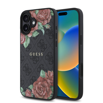 Imagen de GUESS IPHONE 16 MAGSAFE FLOWER BLACK 0093