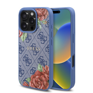 Imagen de FUNDA GUESS IPHONE 16 PRO MAX MAGSAFE FLOWER BLUE 0420