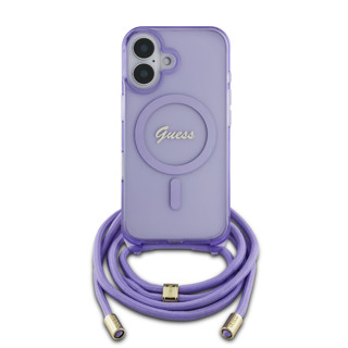 Imagen de FUNDA GUESS IPHONE 16 MAGSAFE SCRIPT CORREA PURPLE 5846