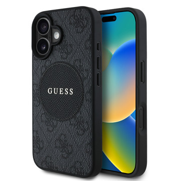 Imagen de FUNDA GUESS IPHONE 16 MAGSAFE PATCH BLACK 6323