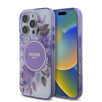 Imagen de FUNDA GUESS IPHONE 16 PRO MAGSAFE FLOWER PURPLE 8629