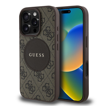 Imagen de FUNDA GUESS IPHONE 16 PRO MAX  MAGSAFE PATCH BROWN 6507