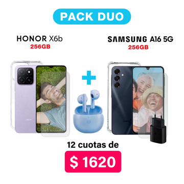 Imagen de Promo Pack Honor X6b de 256GB + SAMSUNG A16 5G de 256GB + Accesorios