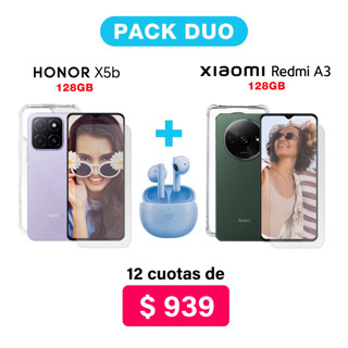 Imagen de Promo Pack Honor X5b de 128GB + Xiaomi Redmi A3 de 128GB + Accesorios