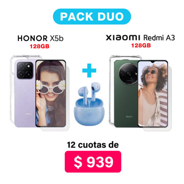 Imagen de Promo Pack Honor X5b de 128GB + Xiaomi Redmi A3 de 128GB + Accesorios