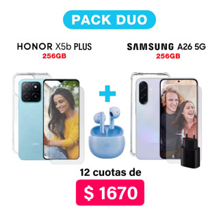 Imagen de Promo Pack Honor X5b PLUS de 256GB + SAMSUNG A26 5G de 256GB + Accesorios
