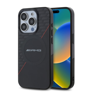 Imagen de FUNDA AMG IPHONE 15 PRO MAX MAGSAFE BLACK RED 2648