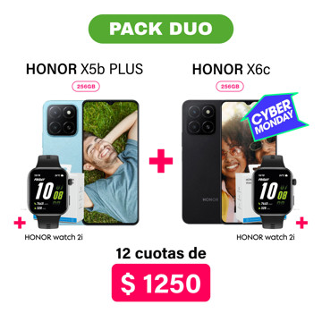 Imagen de Promo Pack Duo Honor X5b PLUS de 256GB + Honor X6c de 256GB + 2 relojes HONOR SMART!