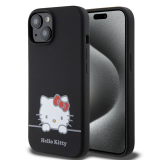 Imagen de FUNDA HELLO KITTY IPHONE 15 SILICON BLACK 7248