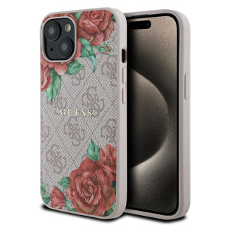 Imagen de FUNDA GUESS IPHONE 15 MAGSAFE FLOWER PINK 0512