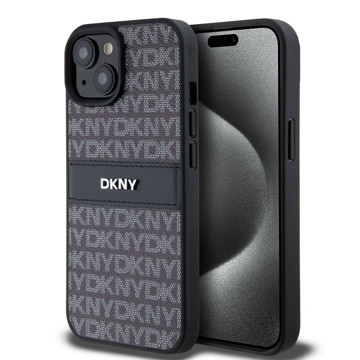 Imagen de FUNDA DKNY IPHONE 15 TEXTURE PATTERN BLACK 0392