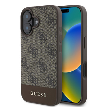 Imagen de FUNDA GUESS IPHONE 16 STRIPE LOGO BROWN 2203