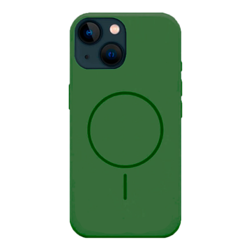 Imagen de PROTECTOR IPHONE 13 14 SILICONA MAGSAFE VERDE MILITAR