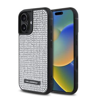 Imagen de FUNDA KARL LAGERFELD IPHONE 16 RHINNESTON SILVER 4436