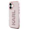Imagen de FUNDA KARL LAGERFELD IPHONE 16 LOGO RHINNESTON TRANSPARENT PINK 6828