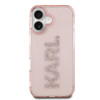 Imagen de FUNDA KARL LAGERFELD IPHONE 16 LOGO RHINNESTON TRANSPARENT PINK 6828