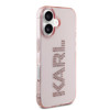 Imagen de FUNDA KARL LAGERFELD IPHONE 16 LOGO RHINNESTON TRANSPARENT PINK 6828