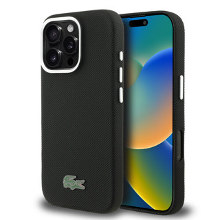 Imagen de FUNDA LACOSTE IPHONE 16 PRO MAX MAGSAFE PETIT PIQUE BLACK 1388