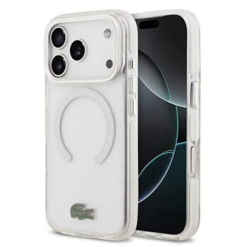 Imagen de FUNDA LACOSTE IPHONE 17 PRO MAGSAFE CLEAR WHITE 2019