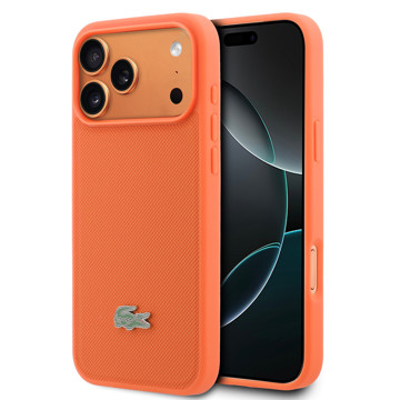 Imagen de FUNDA LACOSTE IPHONE 17 PRO MAX MAGSAFE PETIT PÍQUE ORANGE 8374