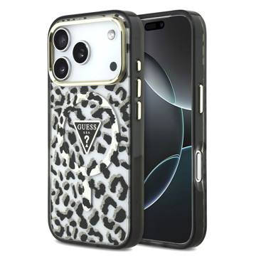 Imagen de FUNDA GUESS IPHONE 17 PRO MAGSAFE LEOPARD WHITE/BLACK 3534