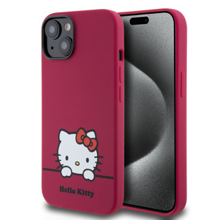 Imagen de FUNDA HELLO KITTY IPHONE 15 SILICON RED 7378