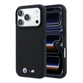 Imagen de FUNDA BMW IPHONE 18 PRO MAGSAFE QUADRILLE KEVLAR W/ METAL LOGO BLACK  8433