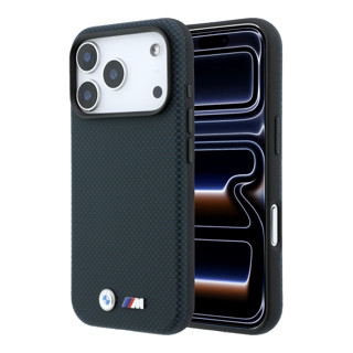 Imagen de FUNDA BMW IPHONE 18 PRO MAGSAFE QUADRILLE KEVLAR W/ METAL LOGO NAVY  8730