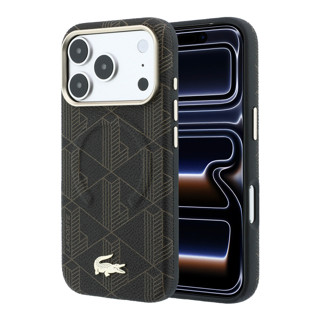Imagen de FUNDA LACOSTE IPHONE 18 PRO MAGSAFE BLEND EMBOSSED BROWN 5748