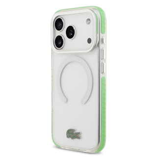 Imagen de FUNDA LACOSTE IPHONE 18 PRO MAGSAFE SHOCKPROOF TRANSPARENT CLEAR/GREEN 4747